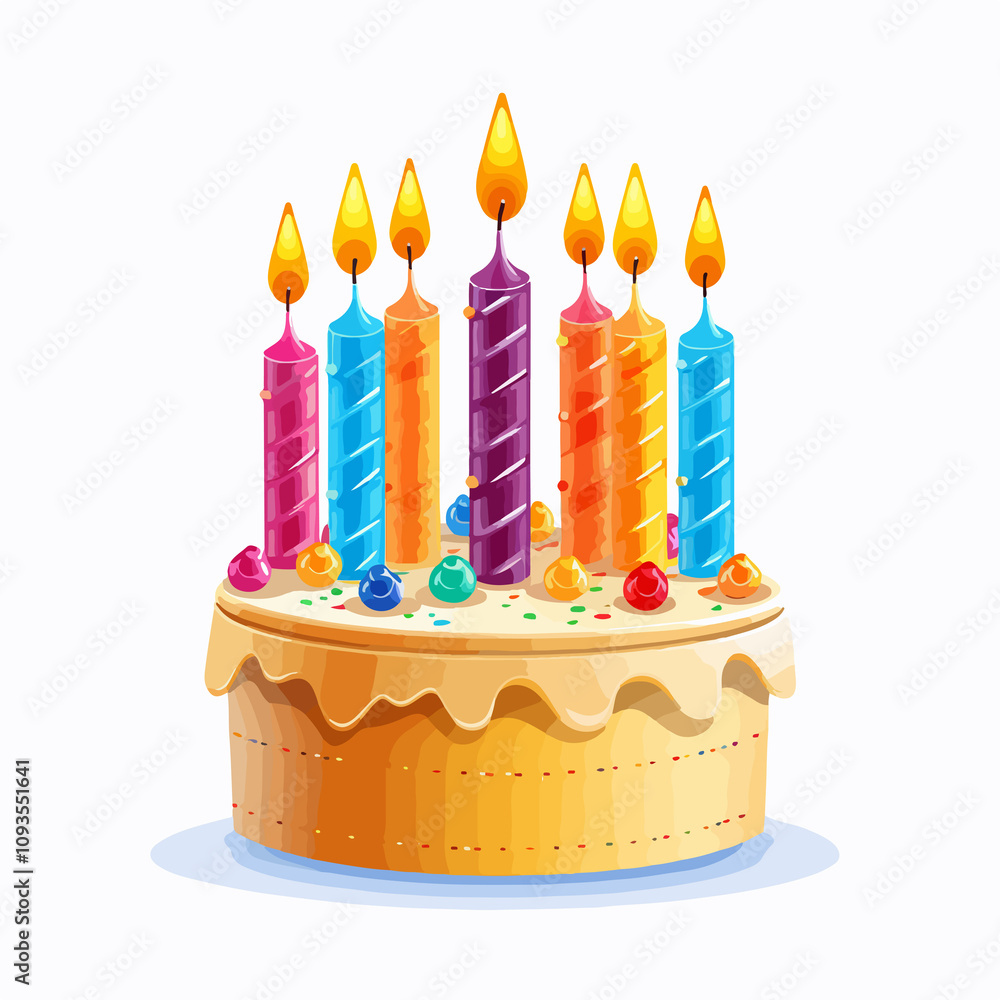 Birthday Candles on White Background Illustration Birthday Candles on White Background Illustration