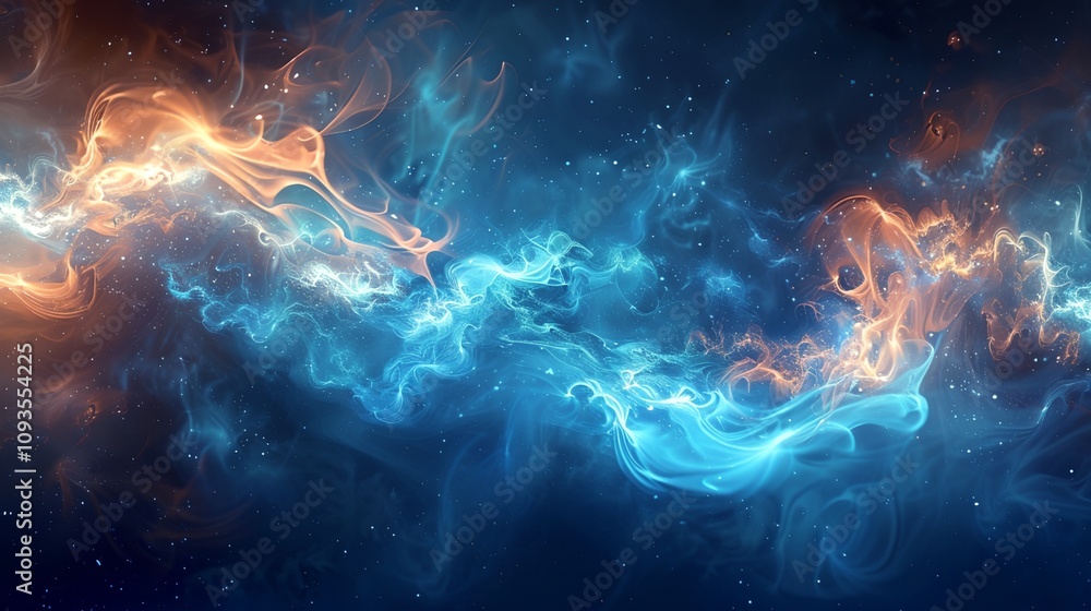 a blue and orange abstract background with stars and clouds a blue and orange abstract background with stars and clouds