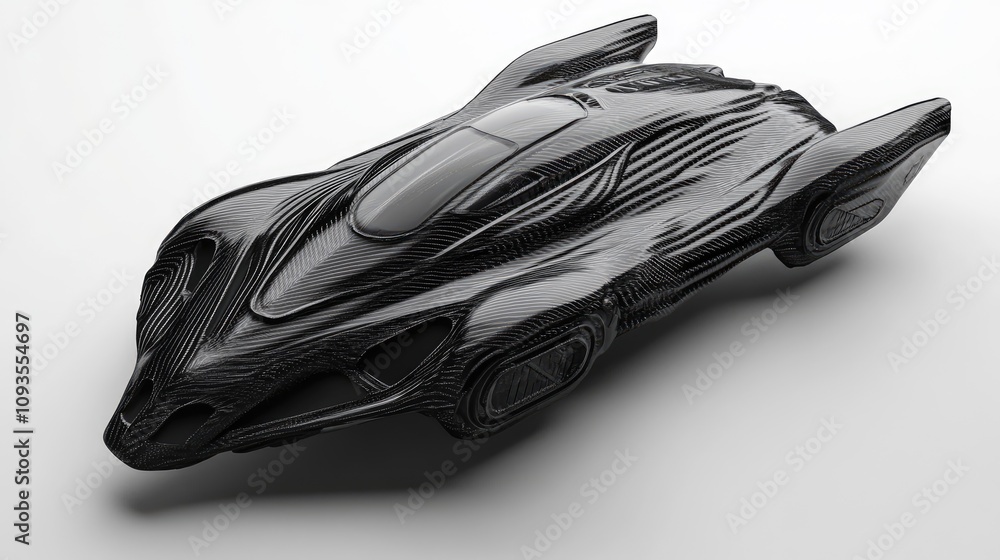 Futuristic black sports car design, sleek aerodynamic body, isolated on white background. Futuristic black sports car design, sleek aerodynamic body, isolated on white background.