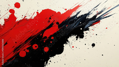 Abstract Red and Black Ink Splashes