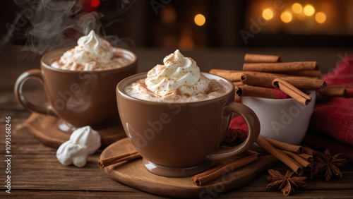 Wallpaper Mural A cozy arrangement of holiday treats including gingerbread cookies, candy canes, and a steaming mug of hot cocoa topped with whipped cream and cinnamon Torontodigital.ca