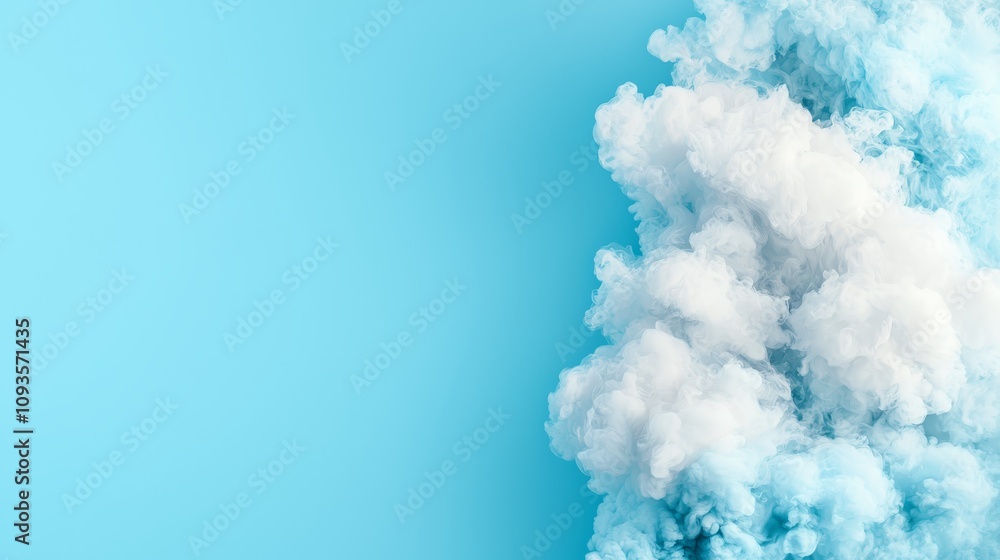 A blue background with white smoke coming out of it A blue background with white smoke coming out of it