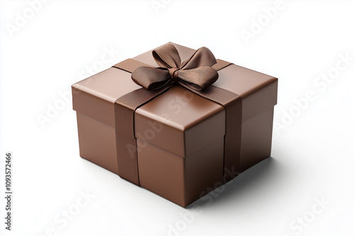 A beautifully wrapped chocolate gift box with a satin ribbon bow.