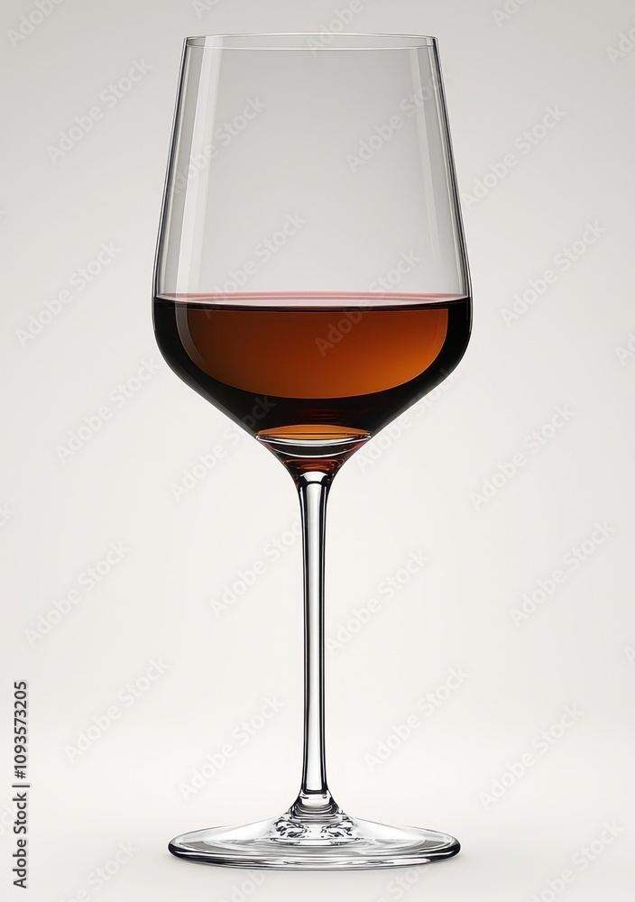 Red wine in a glass, close-up with rich tones, highlighted against a pristine white background. Red wine in a glass, close-up with rich tones, highlighted against a pristine white background.