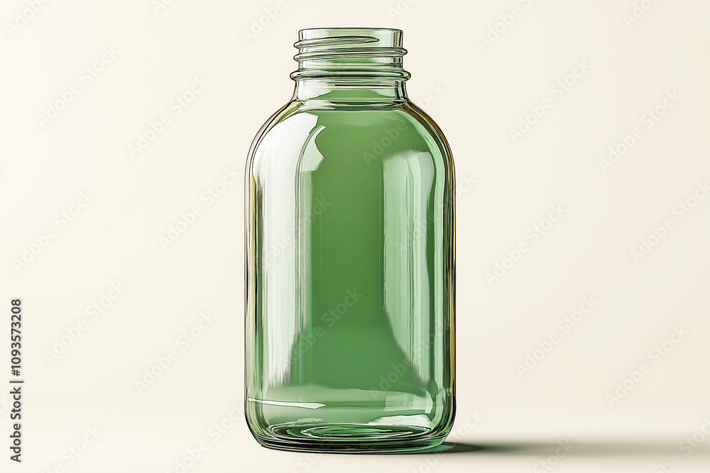 Empty glass bottle green isolated ontransparent background Empty glass bottle green isolated ontransparent background