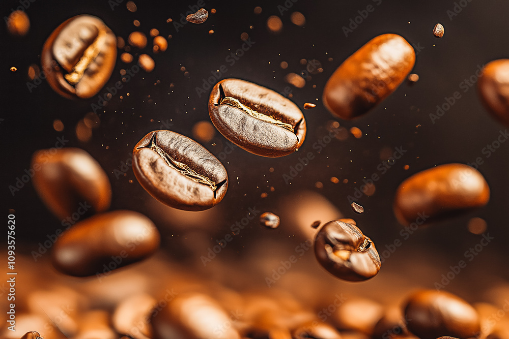 Falling coffee beans Falling coffee beans