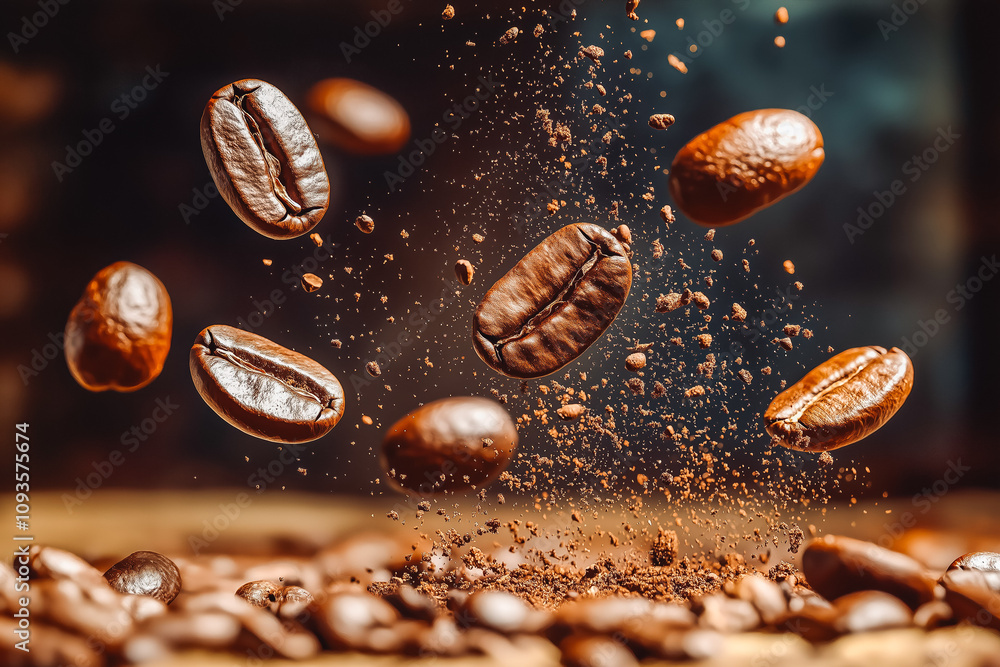 Falling coffee beans Falling coffee beans