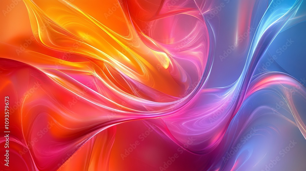 An abstract artwork featuring smooth, swirling patterns in fiery oranges and cool blues, blending together for a dynamic and fluid visual sensation. An abstract artwork featuring smooth, swirling patterns in fiery oranges and cool blues, blending together for a dynamic and fluid visual sensation.