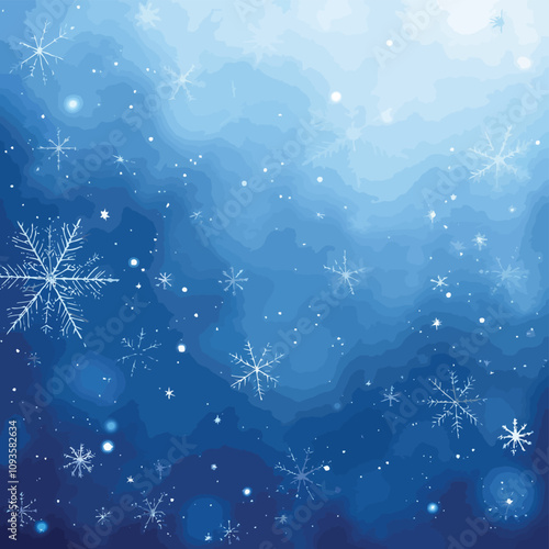 snowflakes on blue background