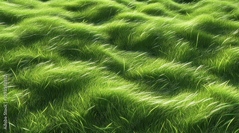Serene Green Grass Field Under Sunlight Serene Green Grass Field Under Sunlight