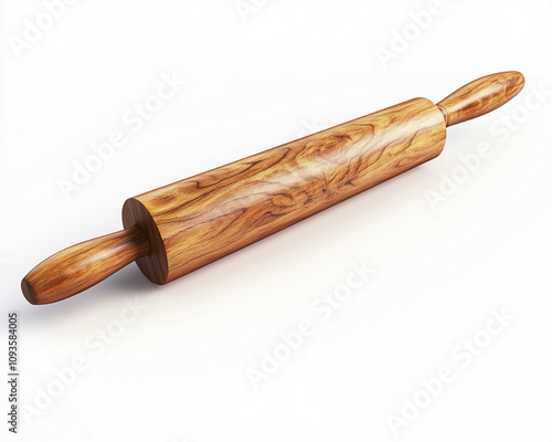 wooden rolling pin isolated