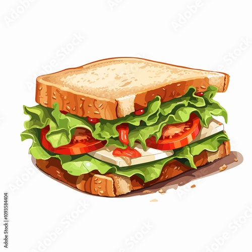 Healthy Sandwiches Illustration for Culinary Design Projects photo