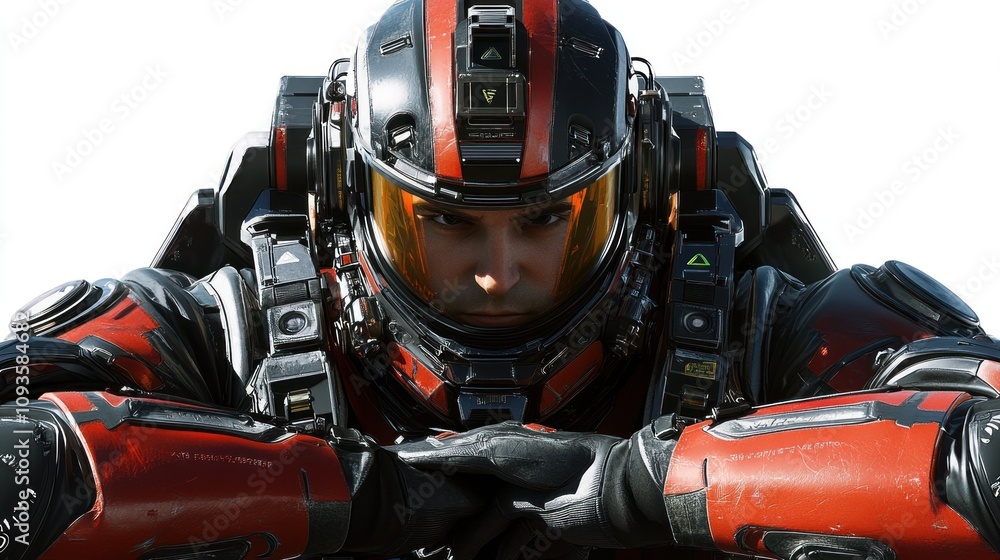 A futuristic astronaut in a high-tech suit, focused and ready for action. A futuristic astronaut in a high-tech suit, focused and ready for action.