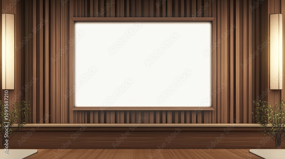 Blank frame on wooden wall with plants. Blank frame on wooden wall with plants.