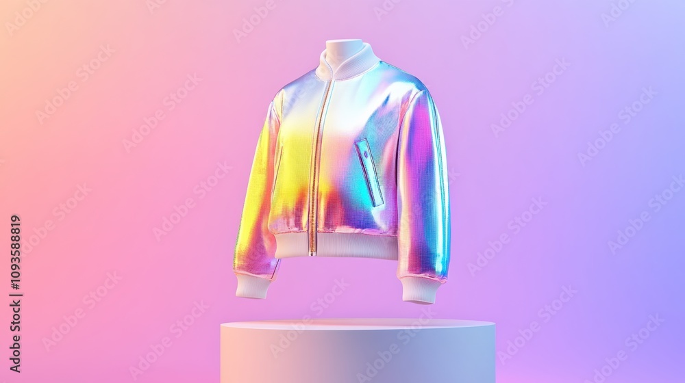 Holographic Jacket Reflecting Spectrum of Colors Holographic Jacket Reflecting Spectrum of Colors