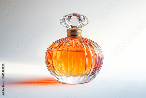 Glass Perfume Bottle on a White Background