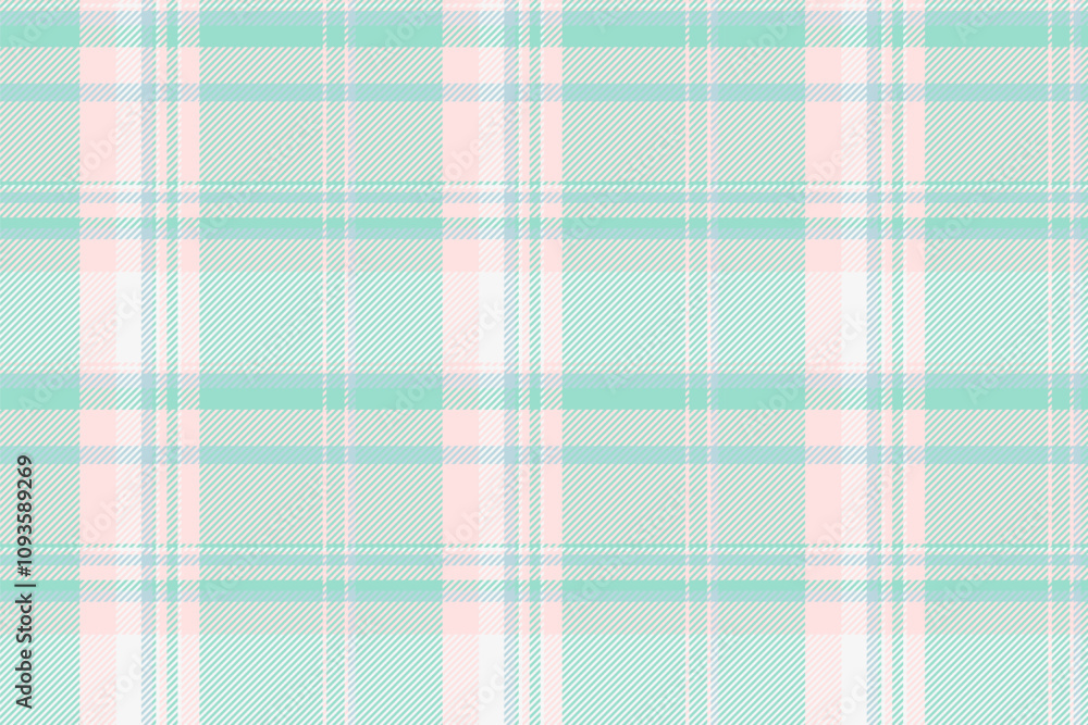 Copy space textile check fabric, give seamless pattern background. Infinity tartan vector plaid texture in teal and misty rose colors. Copy space textile check fabric, give seamless pattern background. Infinity tartan vector plaid texture in teal and misty rose colors.