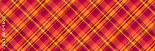 Part tartan check fabric, marriage textile vector pattern. Repeating background plaid seamless texture in red and orange colors.