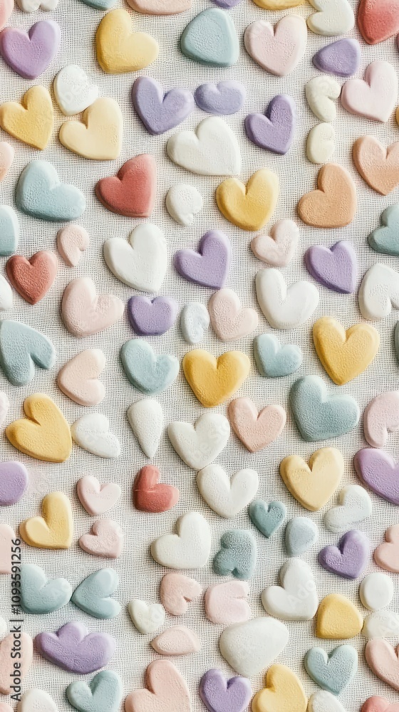 pattern with very small neat cute hearts, one size, pattern made in pastel colors, 3D style pattern with very small neat cute hearts, one size, pattern made in pastel colors, 3D style