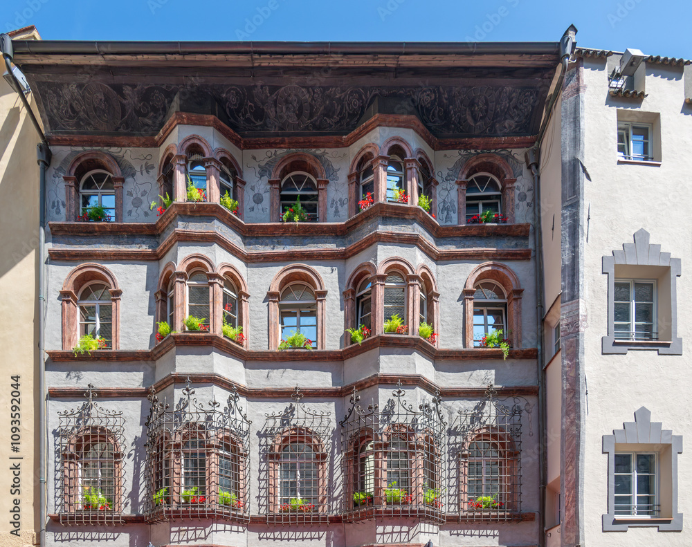 Fototapeta premium A beautiful old Building Facade in Bressanone Italy