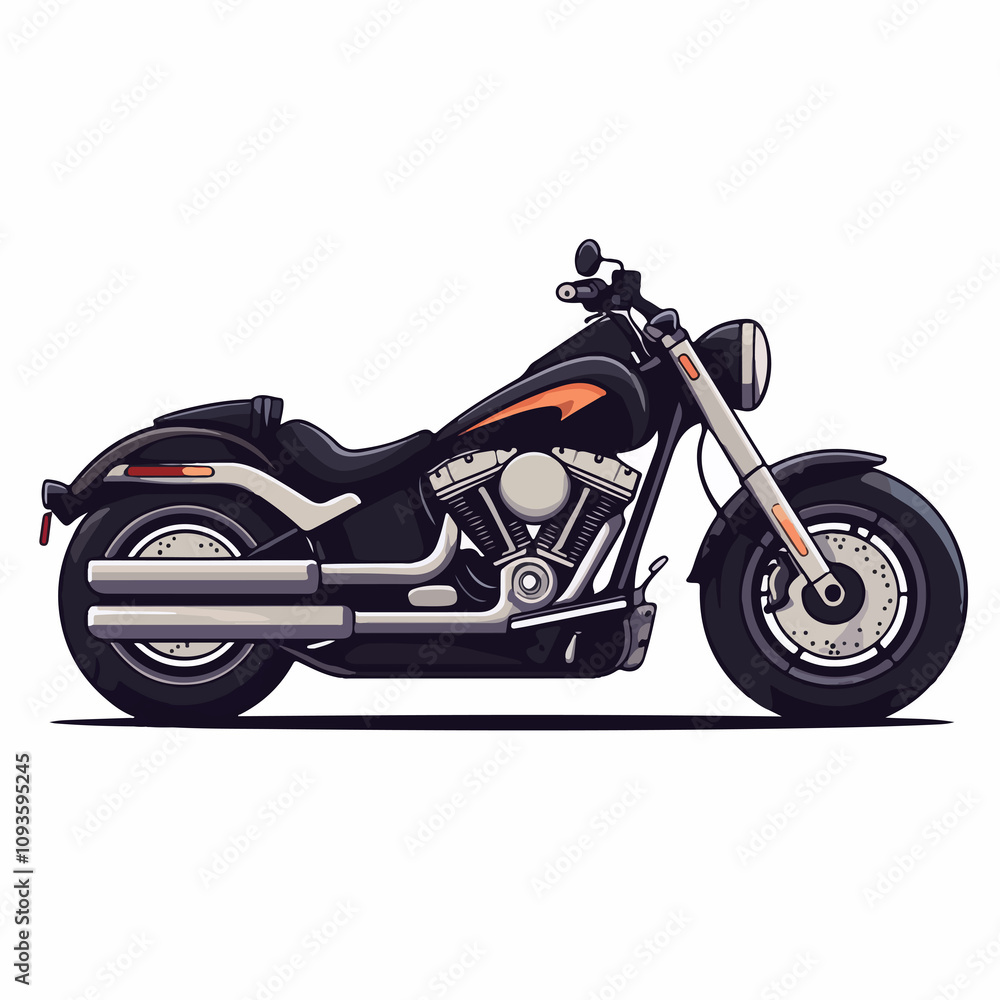 Modern Motorcycle Flat Vector Illustration for Graphic Design Projects Modern Motorcycle Flat Vector Illustration for Graphic Design Projects