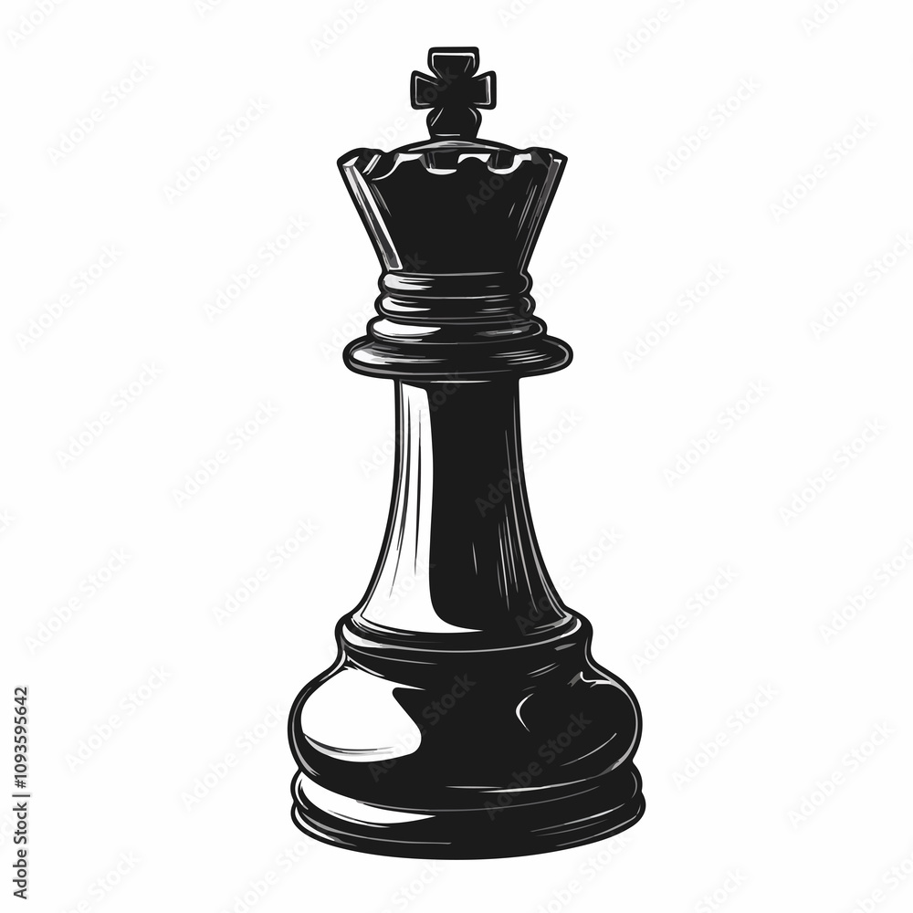 Striking Isolated Chess Piece Vector Design Striking Isolated Chess Piece Vector Design