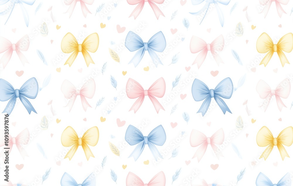 custom made wallpaper toronto digitalSeamless Pattern of Colorful Bows and Hearts on White Background. Perfect for festive, gift wrap, or decorative projects.