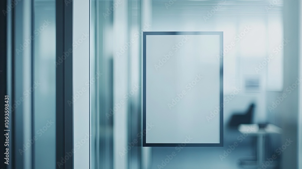 Blank sign on glass office door. Blank sign on glass office door.