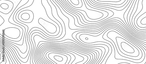 Abstract white wave paper curved reliefs background design. The black on white contours topography stylized relief diagram line wave carve pattern background.