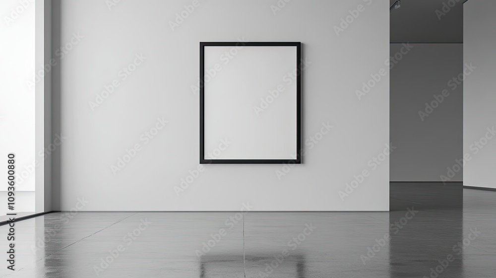 Blank poster frame in modern gallery. Blank poster frame in modern gallery.