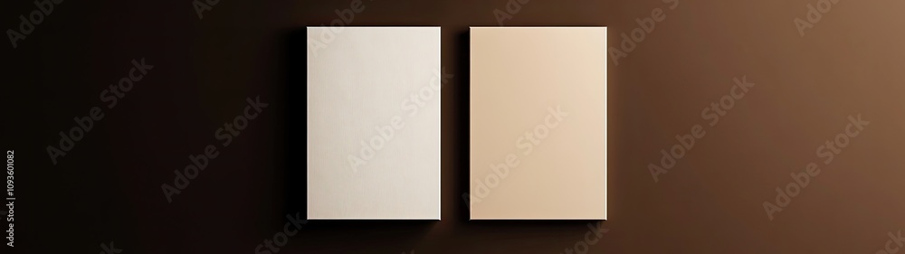 Two Rectangular Boxes Against Brown Background Two Rectangular Boxes Against Brown Background