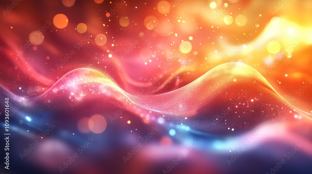 Obraz premium A stunning blend of abstract waves made up of light and color creates a sense of motion, representing dynamic energy and the beauty of artistic expression.