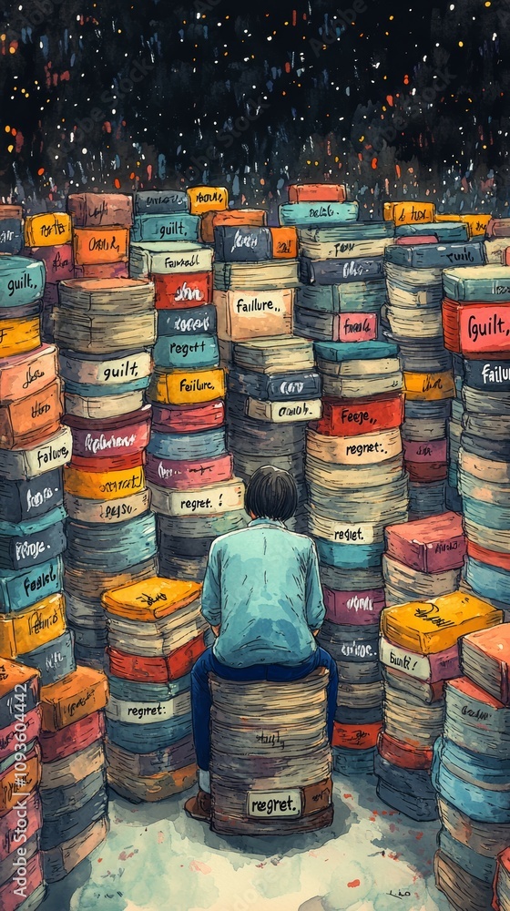 Fototapeta premium The Weight of Silence, Depression