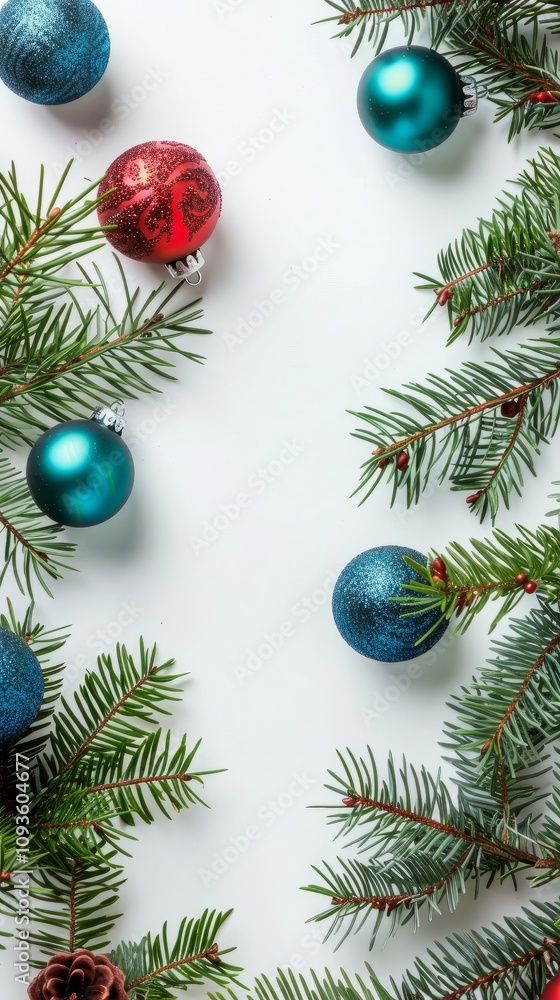 Merry christmas composition with christmas elements on white background. Merry christmas composition with christmas elements on white background.