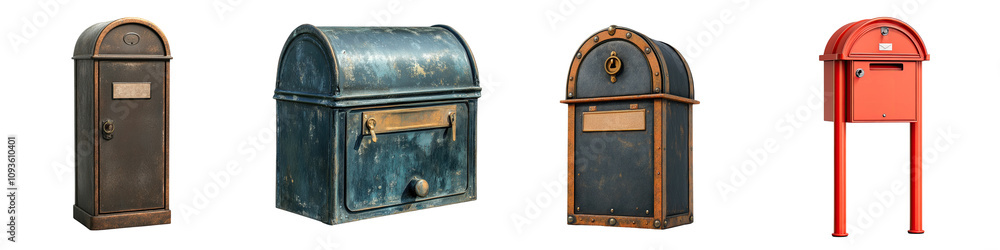 Mailbox – A Box or Container for Receiving Mail and Packages Isolated on Clear White Background Highly Detailed Mailbox – A Box or Container for Receiving Mail and Packages Isolated on Clear White Background Highly Detailed