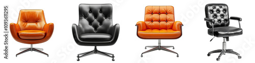 Interview Chair – A Chair Used for Conducting Interviews, Symbolizing the Listening Process Isolated on Clear White Background Highly Detailed 