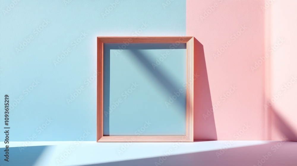 Fototapeta premium Pastel Minimalist Frame Mockup: A Blank Canvas of Serenity