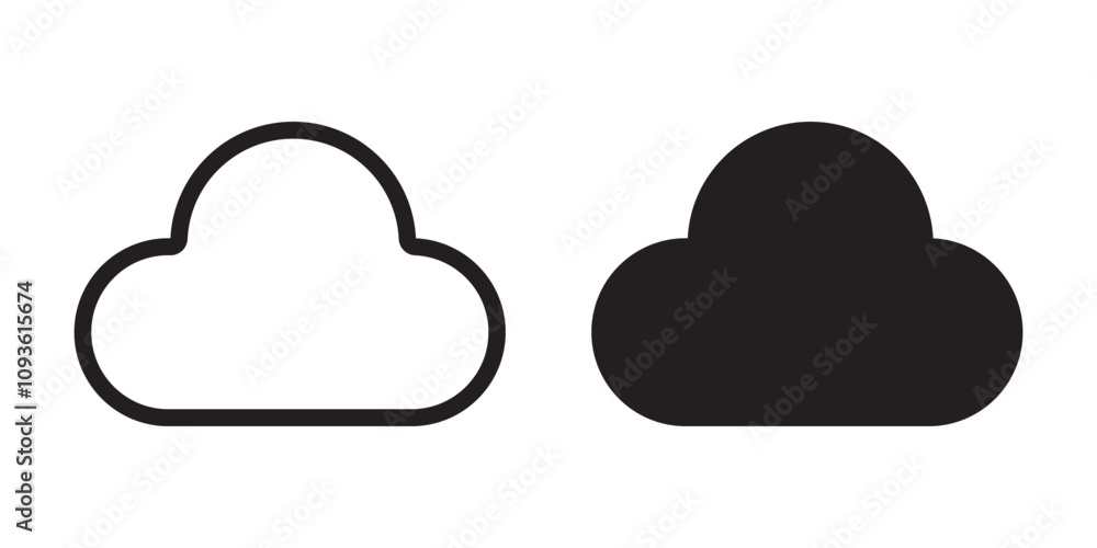 Cloud icon vector for web and mobile app. cloud sign and symbol, cloud symbol in line and glyph style. Vector illustration. Cloud icon vector for web and mobile app. cloud sign and symbol, cloud symbol in line and glyph style. Vector illustration.