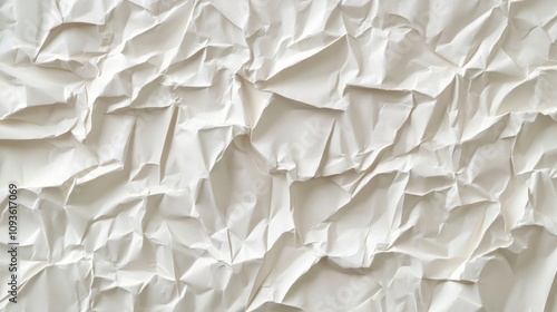 White crumpled paper texture background pattern