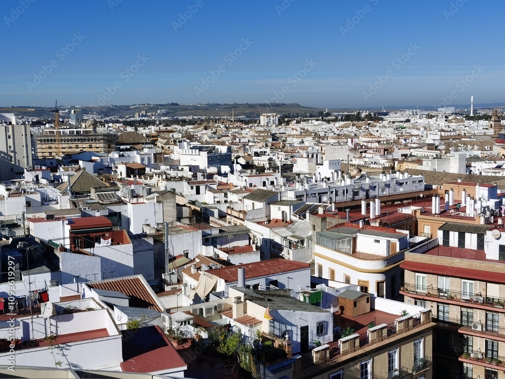 the panorama view of Seville, Spain the panorama view of Seville, Spain