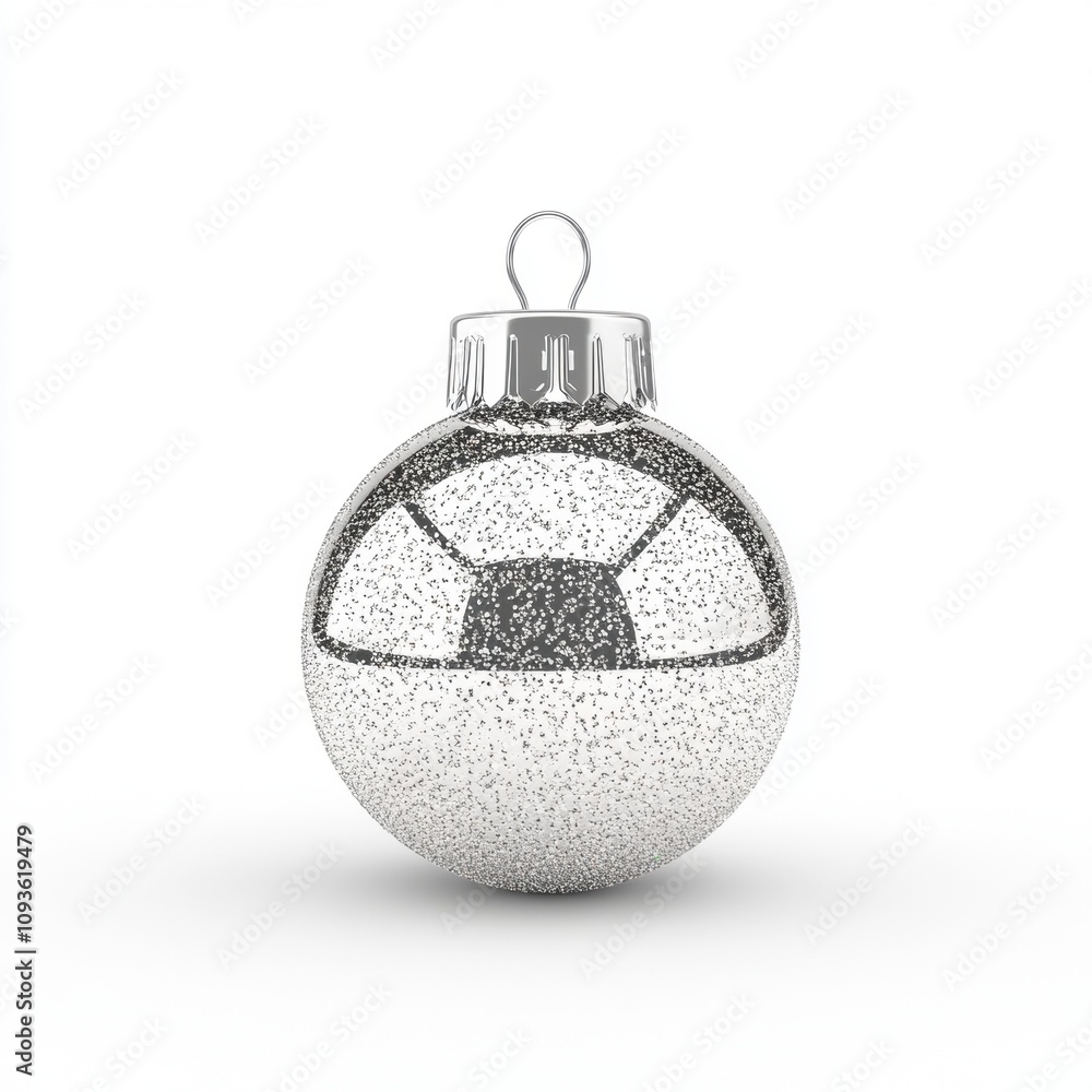 Fototapeta premium Christmas Ball on a White Background with Snow