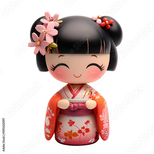 A Japanese doll dressed