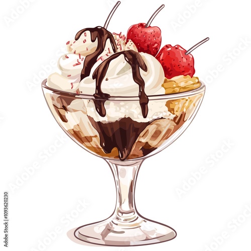 Decadent Ice Cream Sundae with Toppings