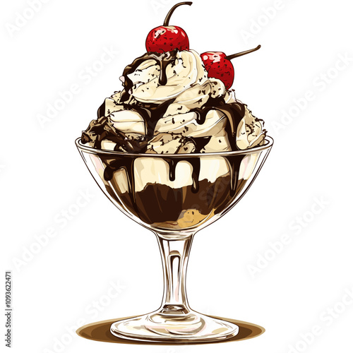 Decadent Ice Cream Sundae with Toppings
