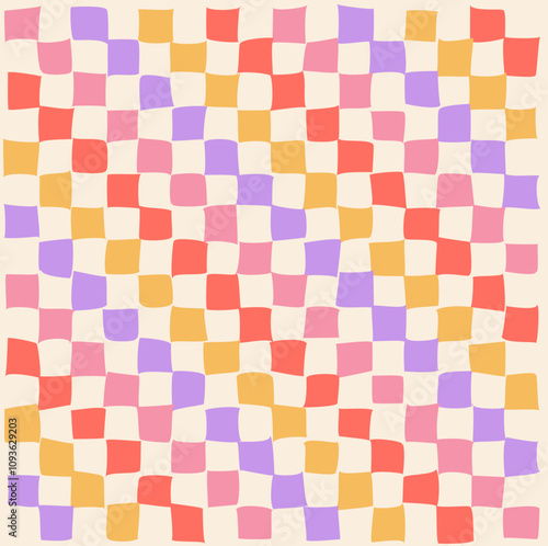 Psychedelic checkerboard poster