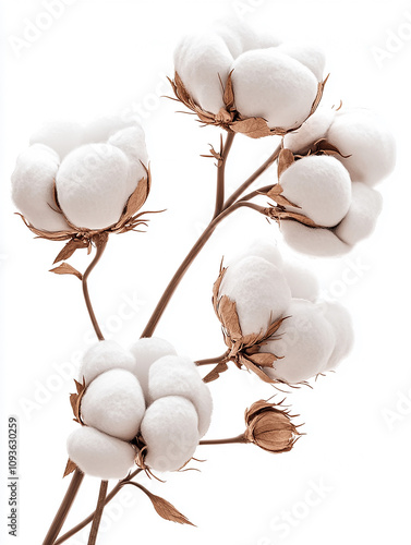 cotton buds on white background photo