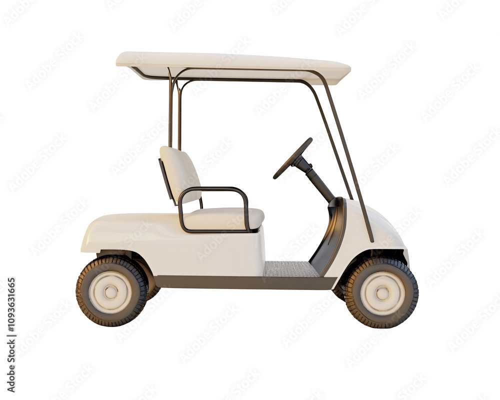 Fototapeta premium a white golf cart with a canopy
