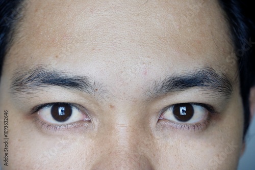 Close up beautiful brown eyes of a young boy. Wide open brown eyes looking to the camera
Important information