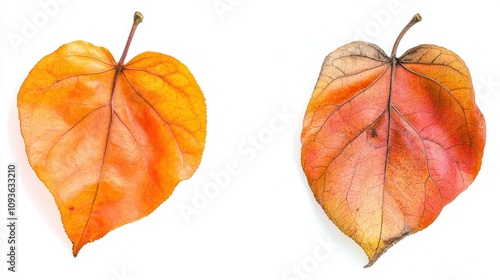 Vibrant autumn leaves: colorful botanical detail and natural texture