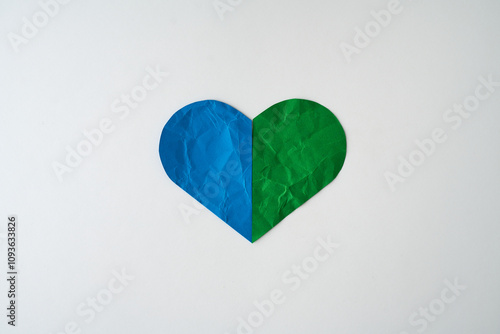 blue & green Paper Heart	
